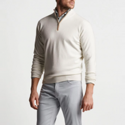 Mens Winter Plain Fleece Quarter Zip Collar Pullover