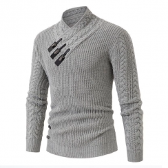 4 Pcs Mens Fashionable Crew Neck Winter Knitted Pullover