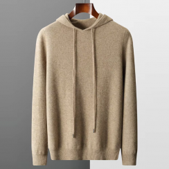 Pure Cashmere Mens Hooded Warm Pullover