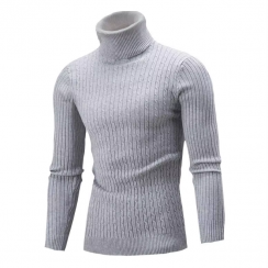 20 Pcs Autumn Winter Mens Turtleneck Slim Fit Casual Pullover