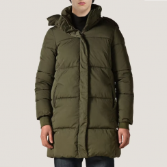 2 Pcs Mens Hooded Down Padded Overcoat