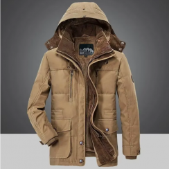 Winter Mens Cotton Blended Jacket with Added Fleece 