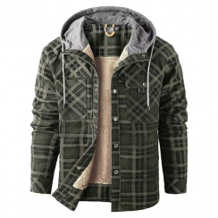 2 Pcs Mens Cotton Thick Flannel Jacket