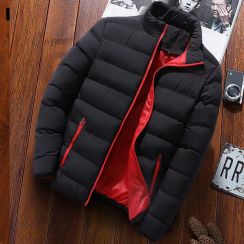 4 Pcs Mens Winter Sports Cotton Padded Jacket With Stand Collar