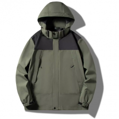 2 Pcs Hooded Plus Size Mens Winter Windbreaker